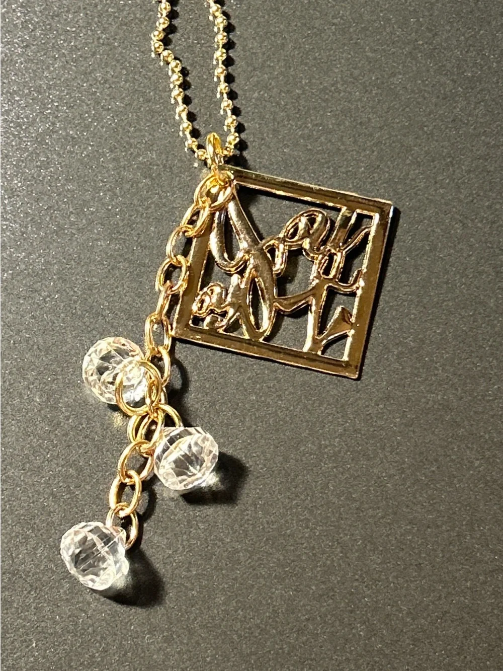 Gold-tone Crystal Dangle Keychain Charm